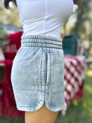 DOORBUSTER - Jeri Acid Washed Shorts - Ash Jade