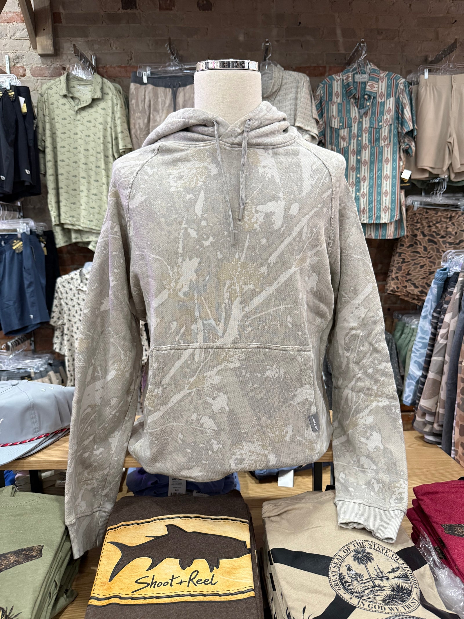 Burlebo Vintage Washed Fleece Hoodie - Drifter Camo
