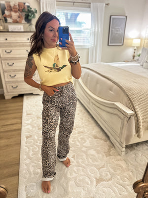 Jackson Leopard Washed Denim Jeans