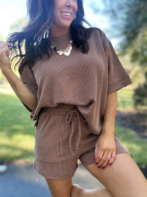 DOORBUSTER - Ali Ribbed Tee - Brown