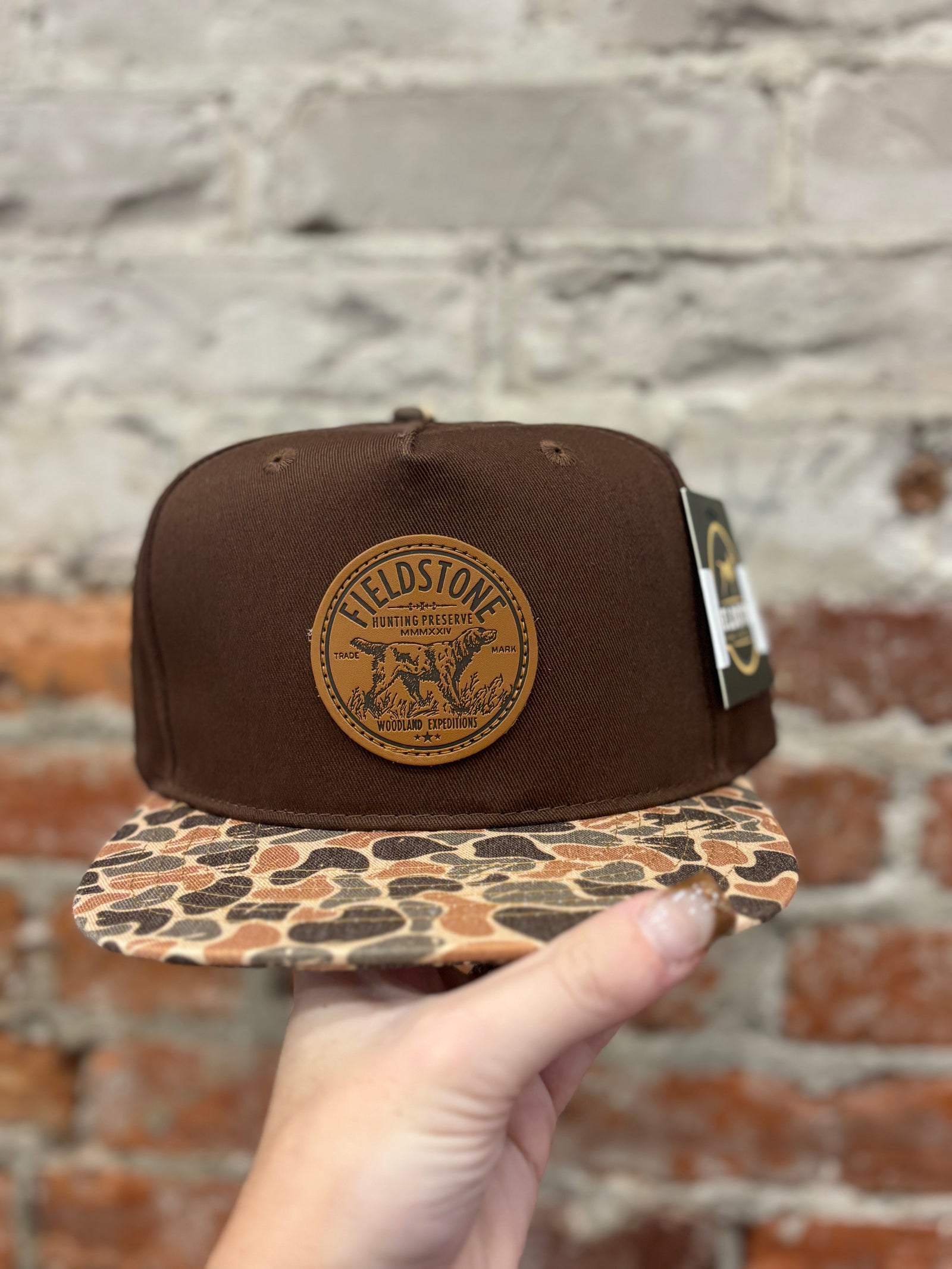 Fieldstone 7 Panel Brown Camo Preserve Hat - Autumn
