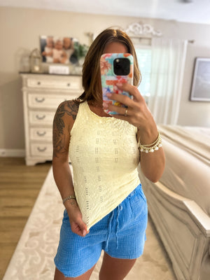 Dana Floral Edge Top - Banana
