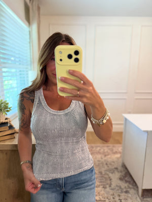 Vivian Vintage Reversible Lace Top - Cool Grey