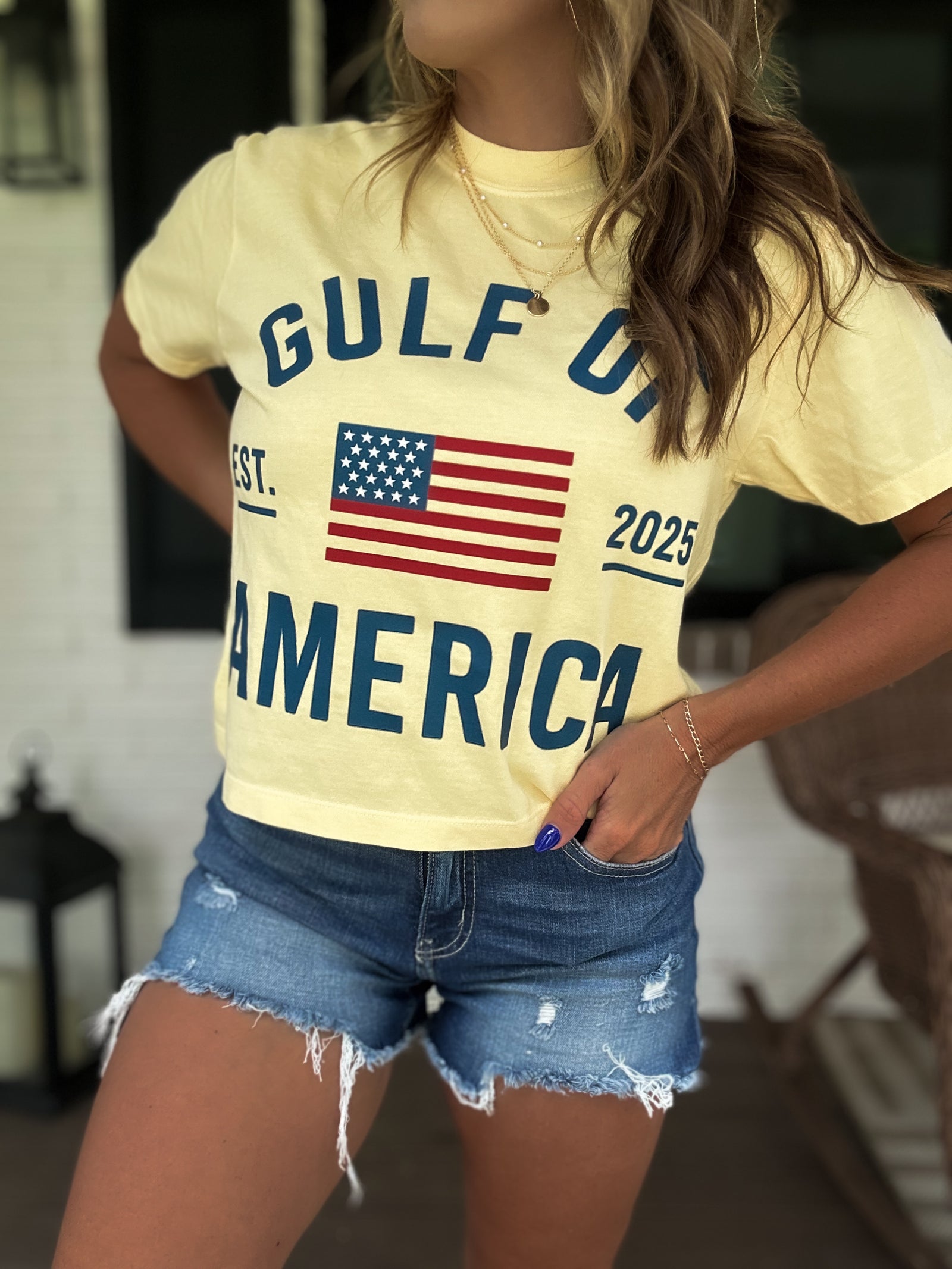 Gulf Of America Cropped Comfort Colors Tee