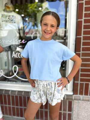 Youth Local Girl Boxy Crop Tee - Periwinkle