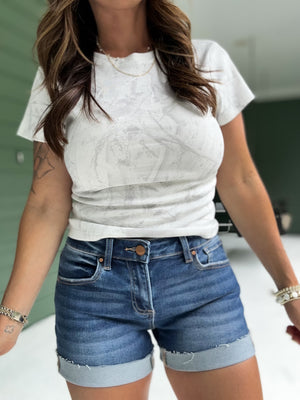 Clara Camo Crew Neck Tee - Gray
