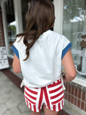 Touch of Freedom Red Striped Shorts