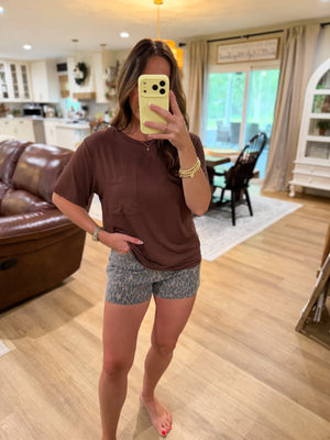 Kenzie Cheetah Denim High Rise Shorts