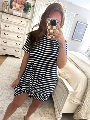 Out Of Town Tshirt Dress - Navy