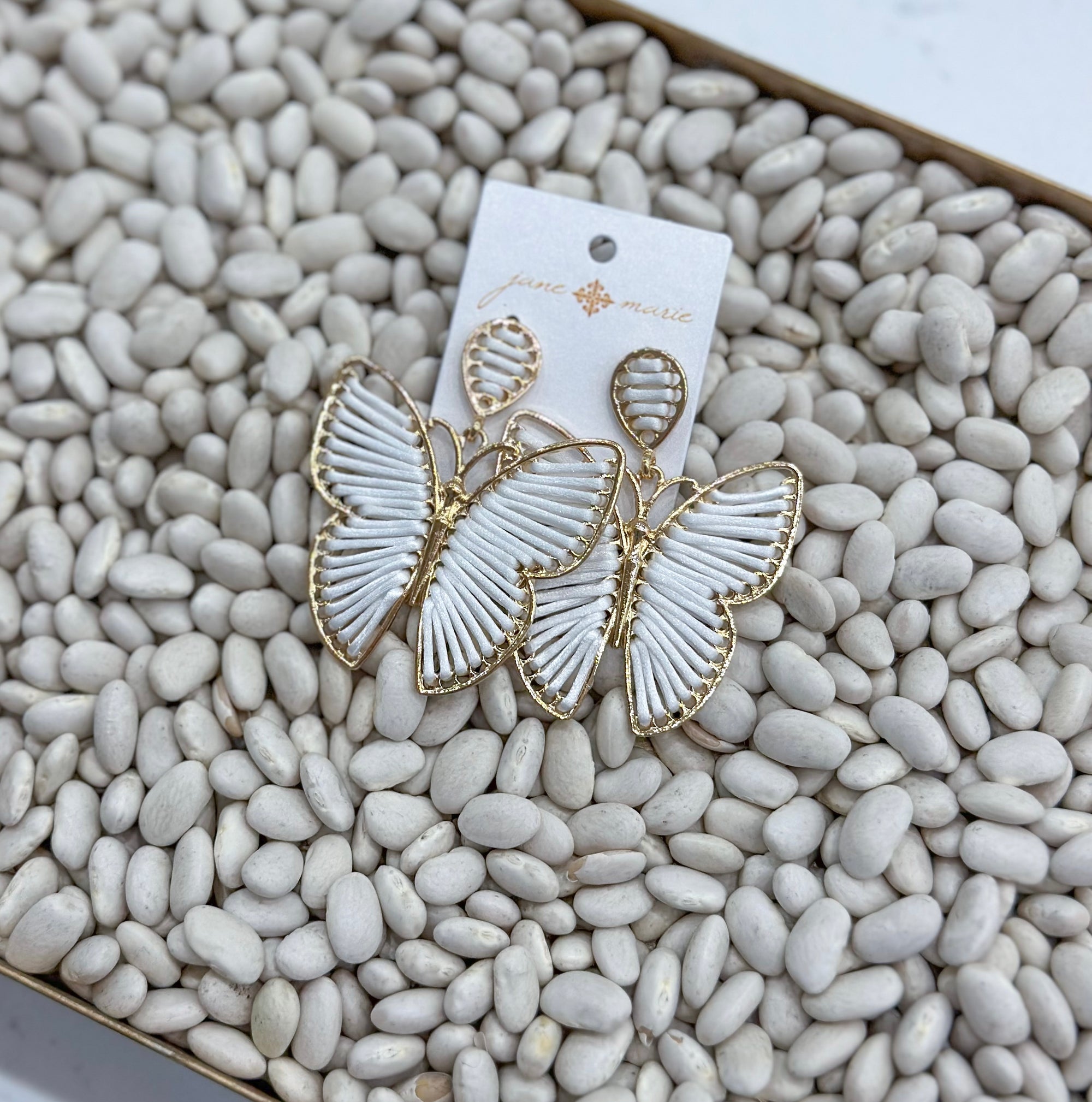 Silk Woven Butterfly Earrings