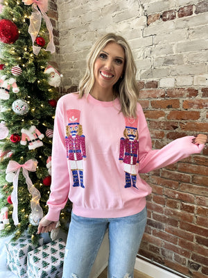 Sequin Nutcracker Sweater Top