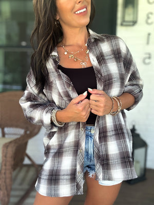 Dexter Plaid Button Down Top
