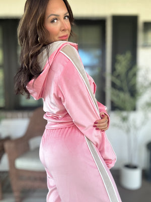 Chloe Velour Tracksuit - Pink