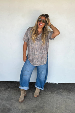 Joey Vneck Washed Cotton Boyfriend Tee