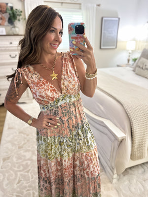 Mckenzie Tie Shoulder Maxi Dress