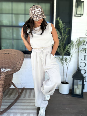 Scottie Sleeveless Active Jumpsuit - Ivory