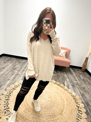 Decisions To Make Tunic Sweater - Beige