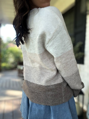 Kennedy Jane Striped Mocha Sweater