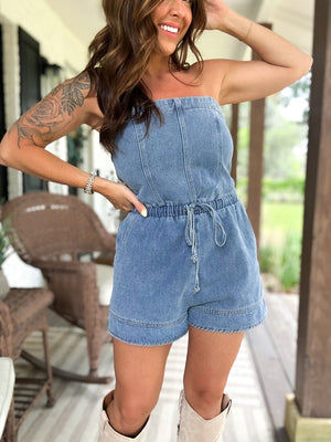 Keni Denim Jean Tube Romper