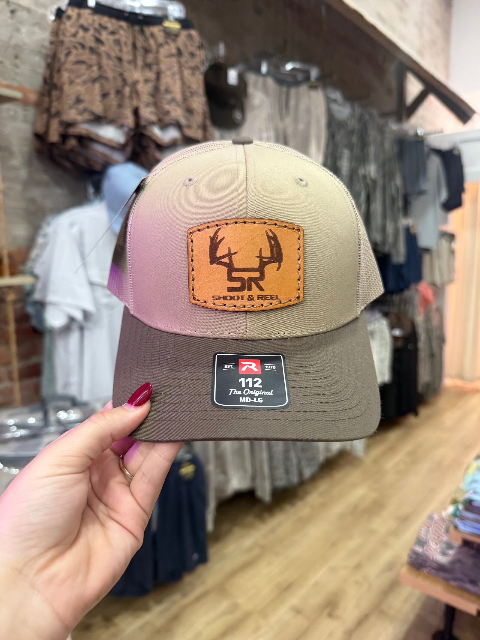 Shoot & Reel SR Rack Patch Hat - Khaki/Chocolate