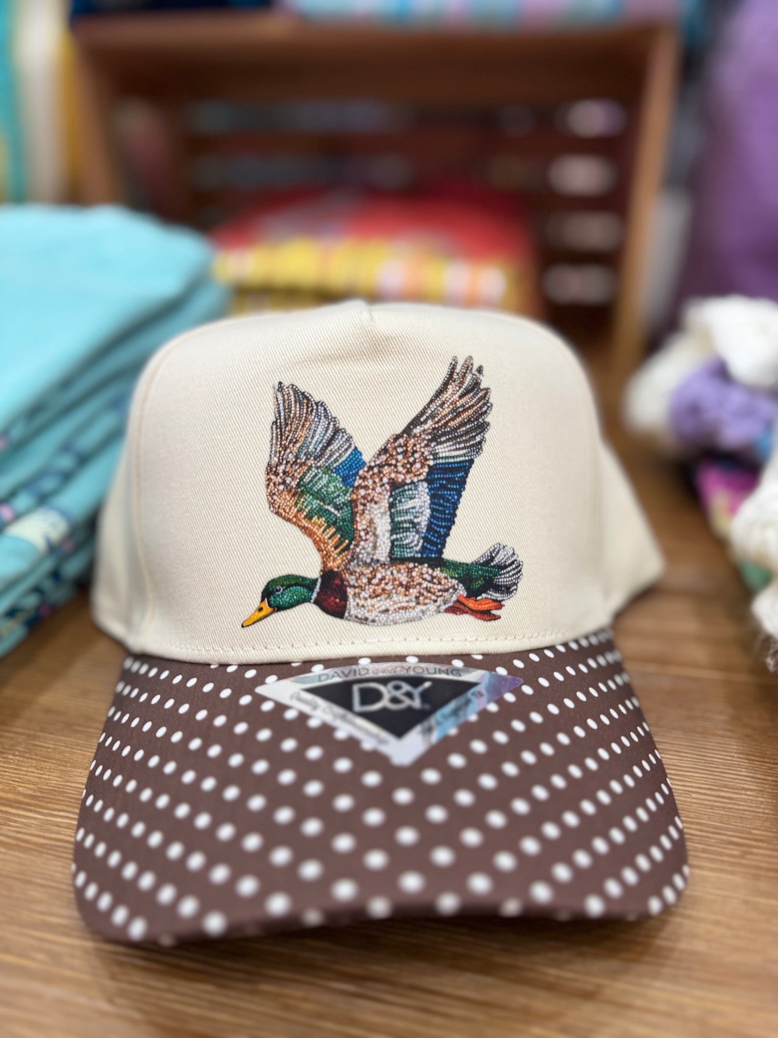 Mallard Brown Polka Dot Trucker Hat