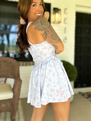 Blooming Floral Ruffle Apron Romper
