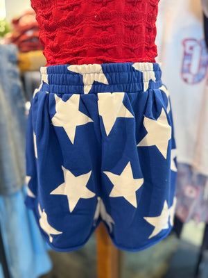 All American Girl French Terry Shorts - Royal