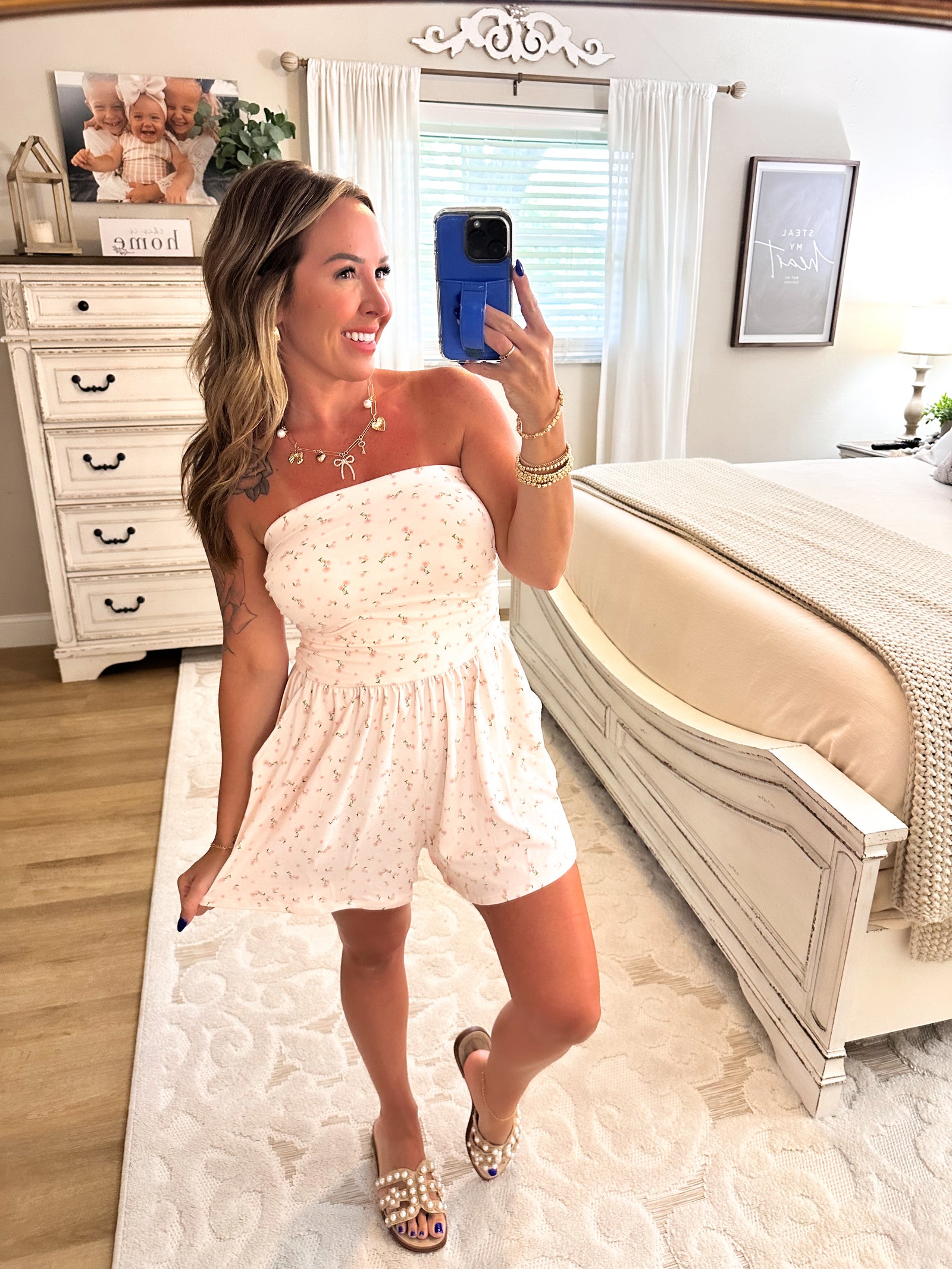 Picking Petals Strapless Romper