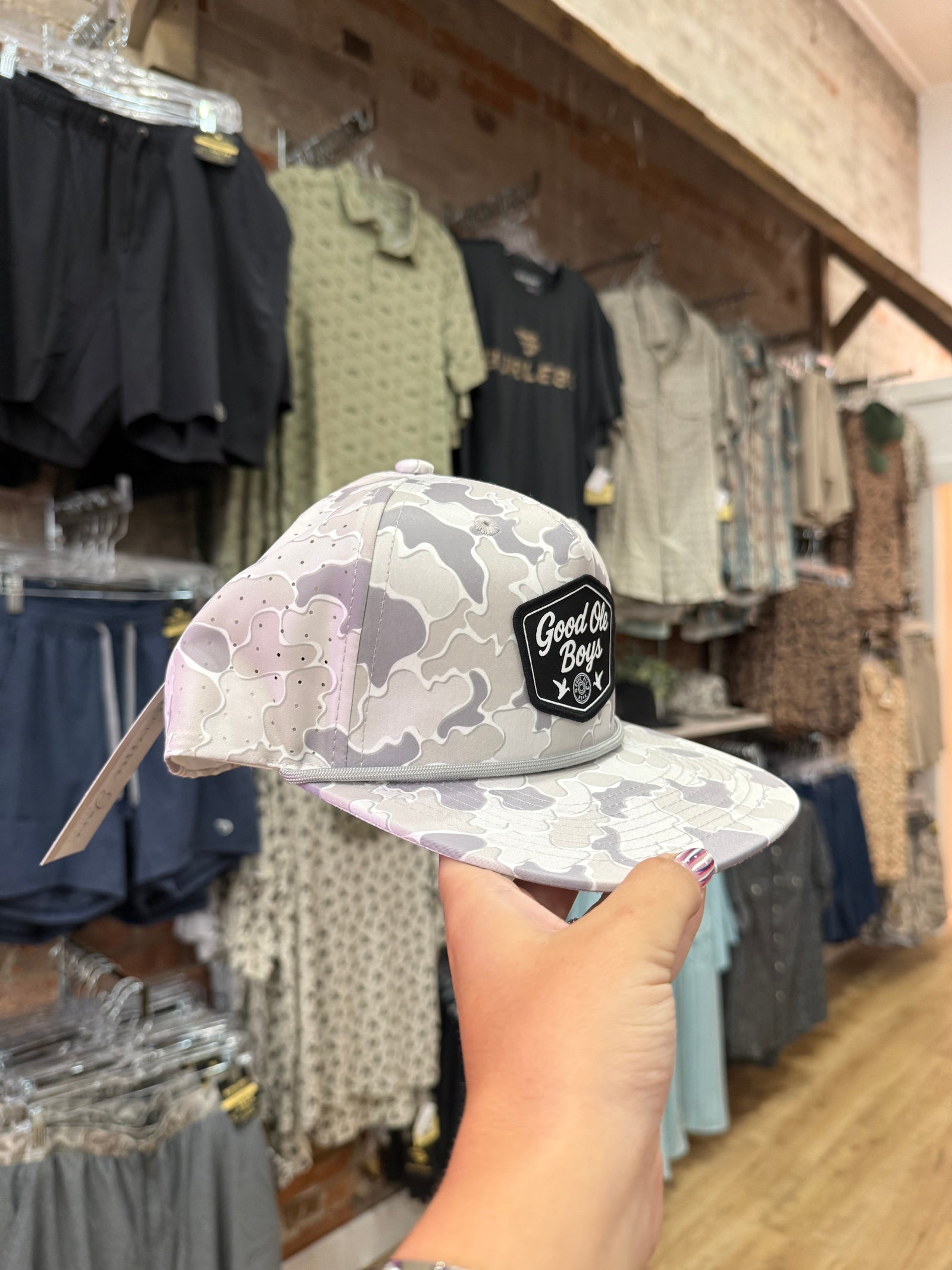 Good Ole Boys Patch White Camo Rope Hat