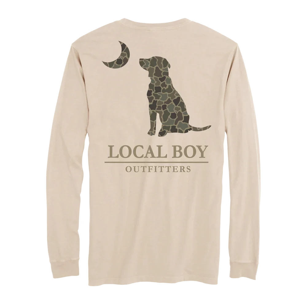 Youth Local Boy Brush Dog & Moon Camo Long Sleeve Tee