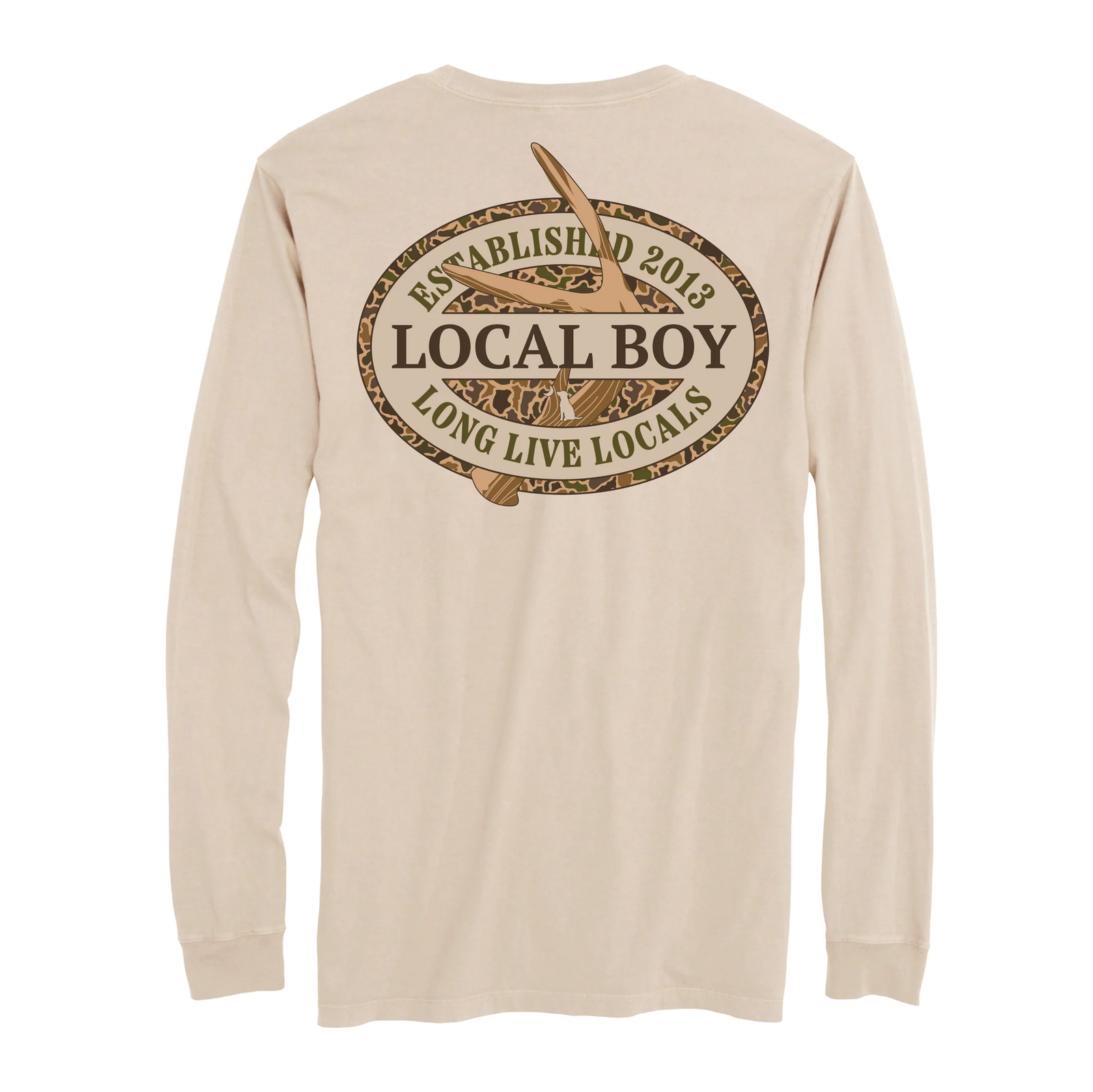 Local Boy Long Sleeve Old School Antler Oval Tee
