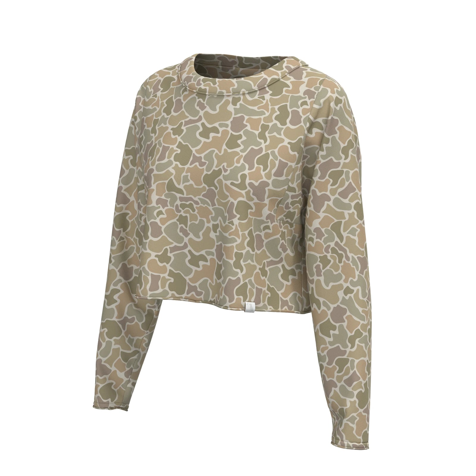 Local Girl Boxy Crop Long Sleeve Tee - Forest Camo Desert