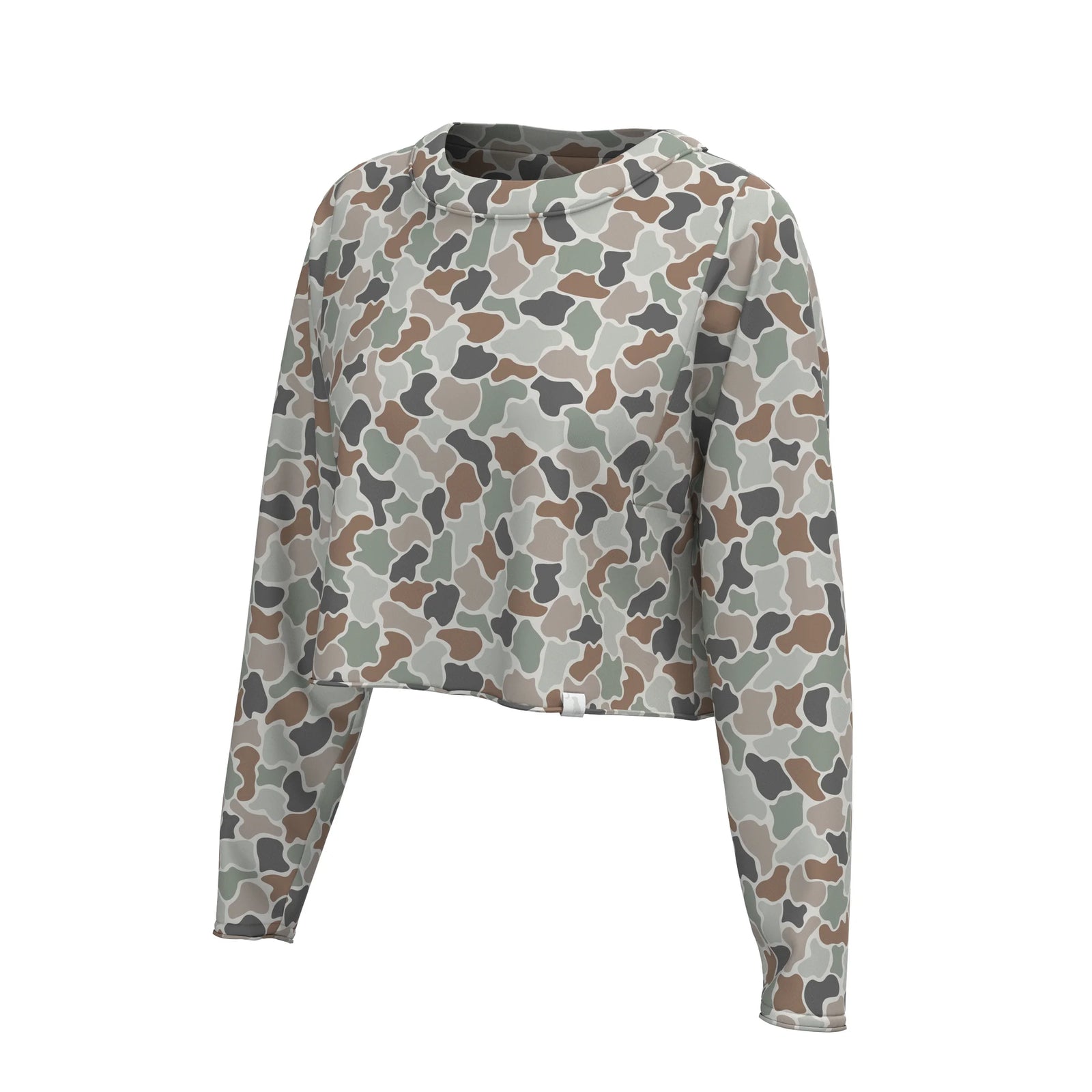 Local Girl Boxy Crop Long Sleeve Tee - Forest Camo Flora