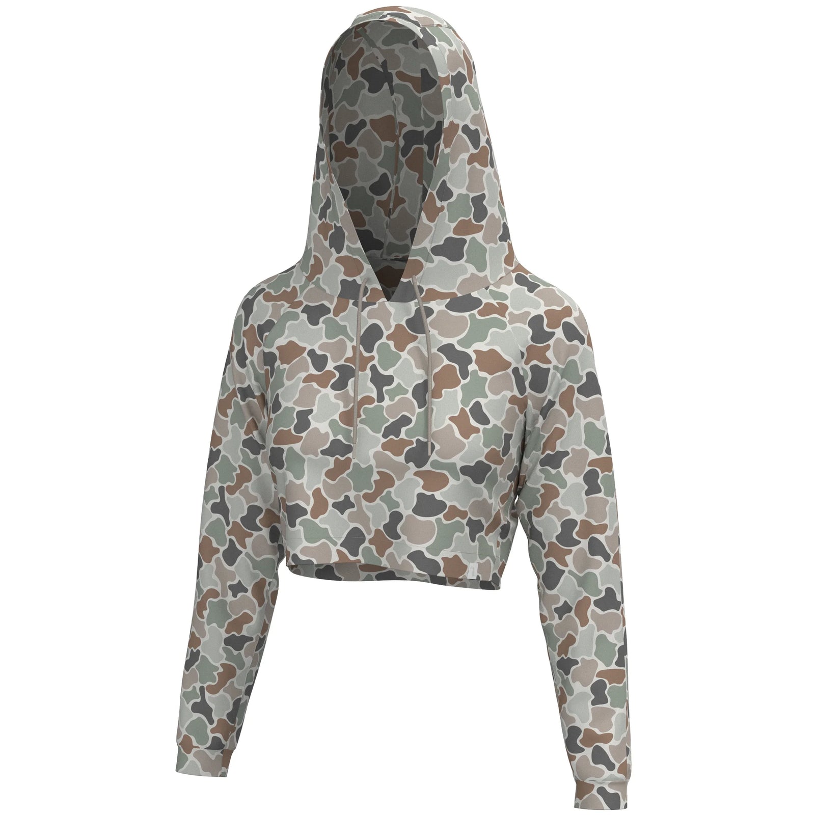 Local Girl Velvet Fleece Cropped Hoodie - Forest Camo Flora