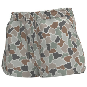 Local Girl Velvet Fleece Shorts - Forest Camo Flora