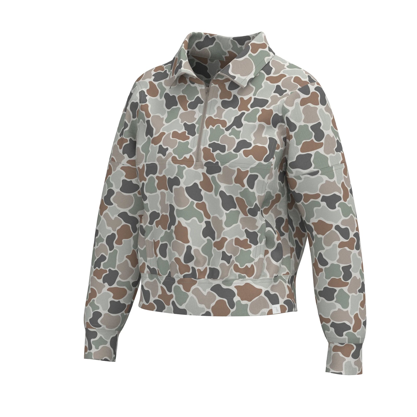 Local Girl Velvet Fleece Quarter Zip - Forest Camo Flora