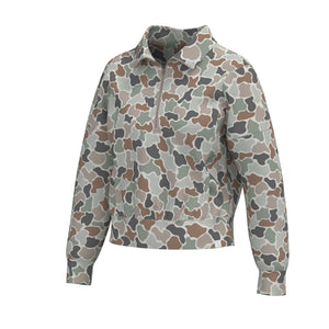 Local Girl Velvet Fleece Quarter Zip - Forest Camo Flora