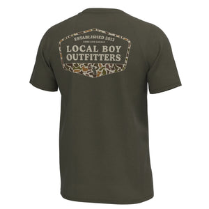 Youth Local Boy Graphic Heather Blend Crew - Vintage Established Badge