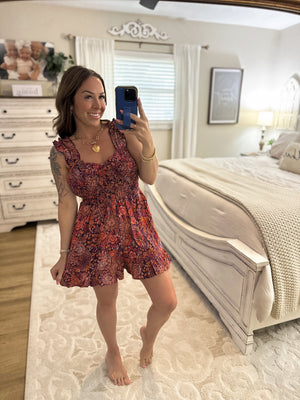 Lane Floral Smocked Bodice Romper