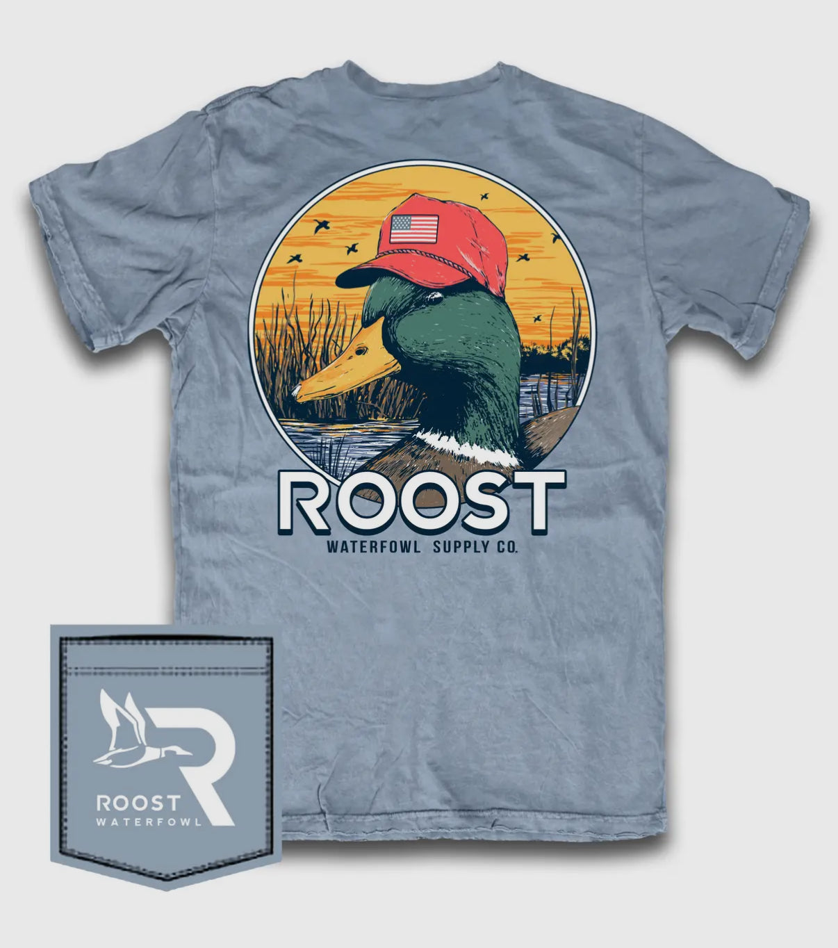 Roost Duck With Hat Tee - Youth