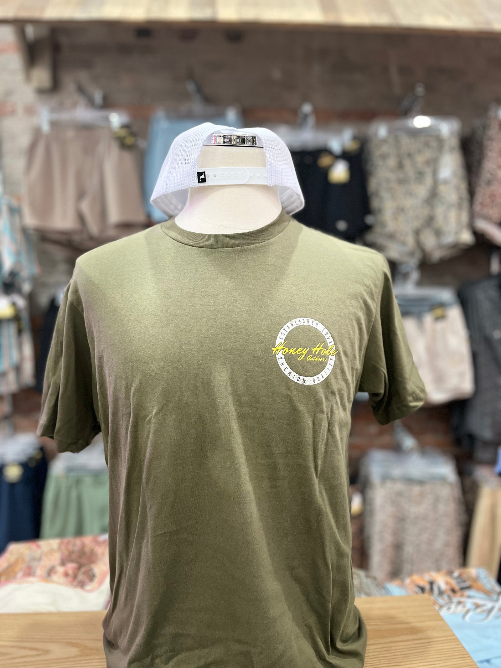 Honey Hole Tech - Military Green Tee