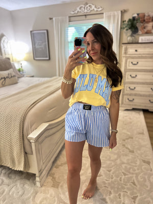 LuluMac Button Striped Boxer Shorts - Blue