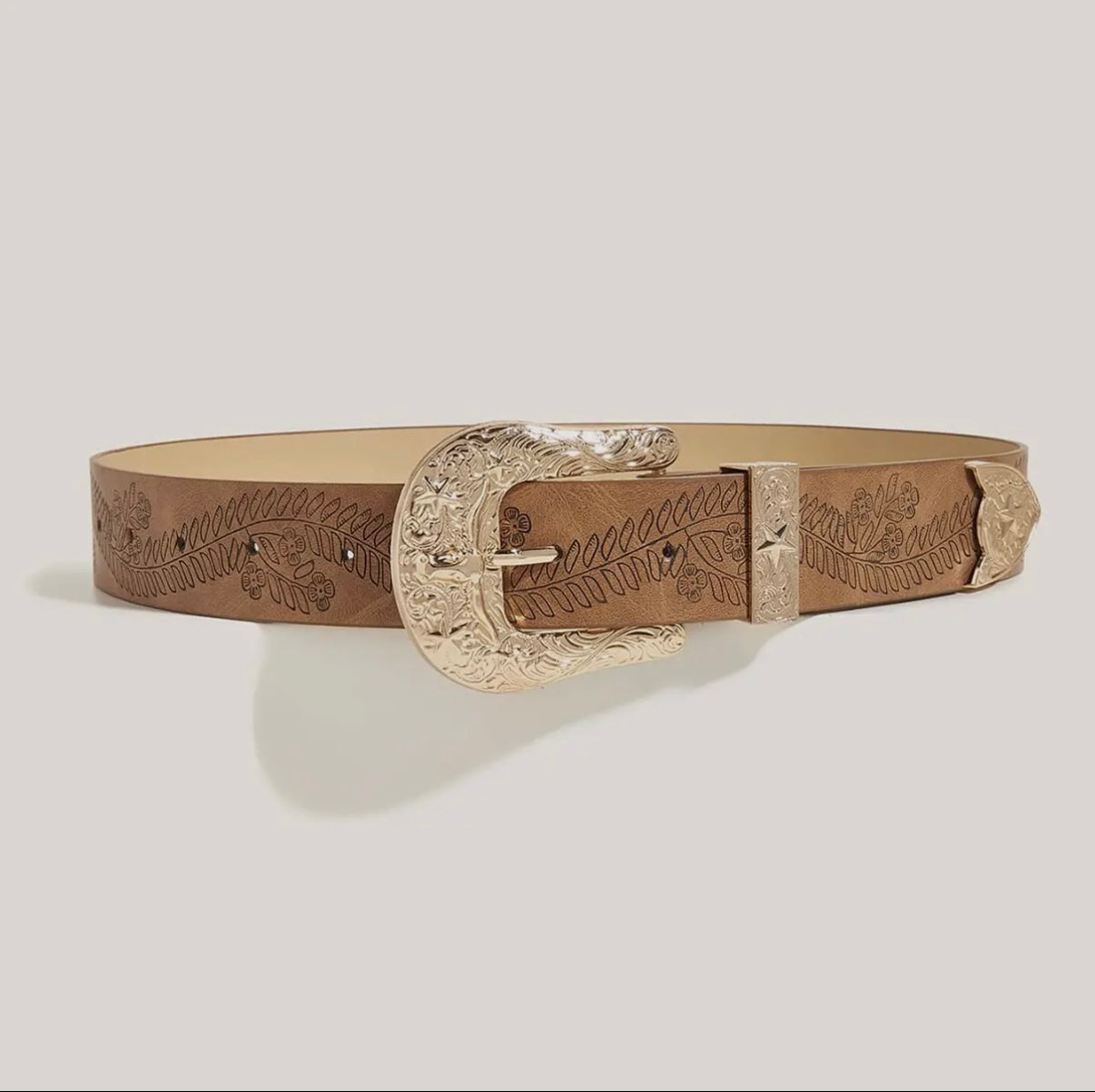 Western Style Horseshoe Faux Leather Belt