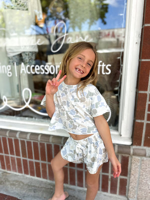 Youth Local Girl Boxy Crop Tee - Saltwater Camo