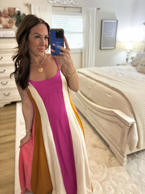 Jaymie Color Block Sleeveless Maxi Dress