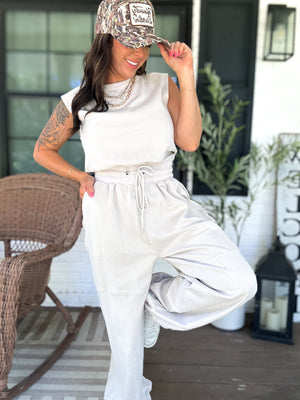 Scottie Sleeveless Active Jumpsuit - Ivory