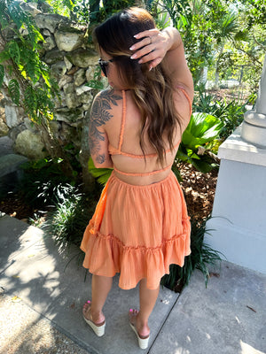 Be A Sweetheart Cutout Mini Dress - Orange