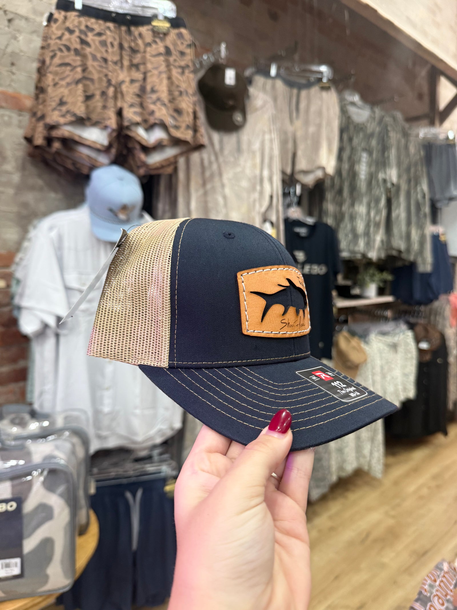 Shoot & Reel Tarpon Patch Hat - Navy/ Khaki