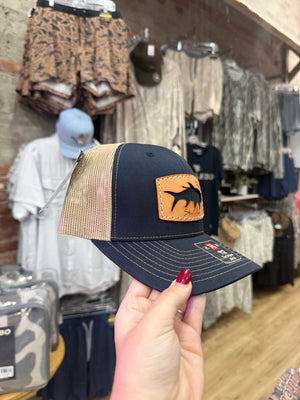 Shoot & Reel Tarpon Patch Hat - Navy/ Khaki