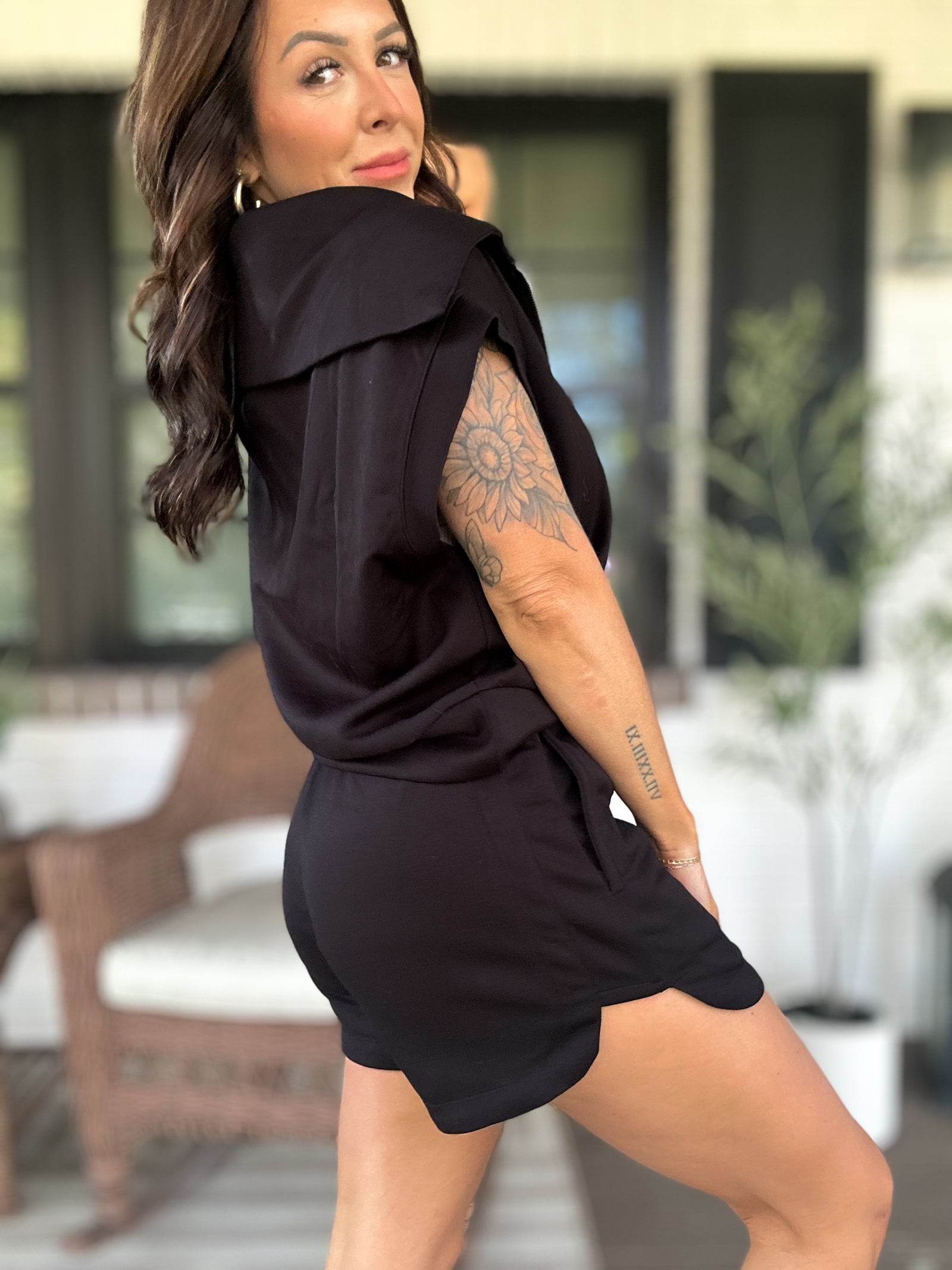 Lucky To Have You Scuba Short  Set - Black